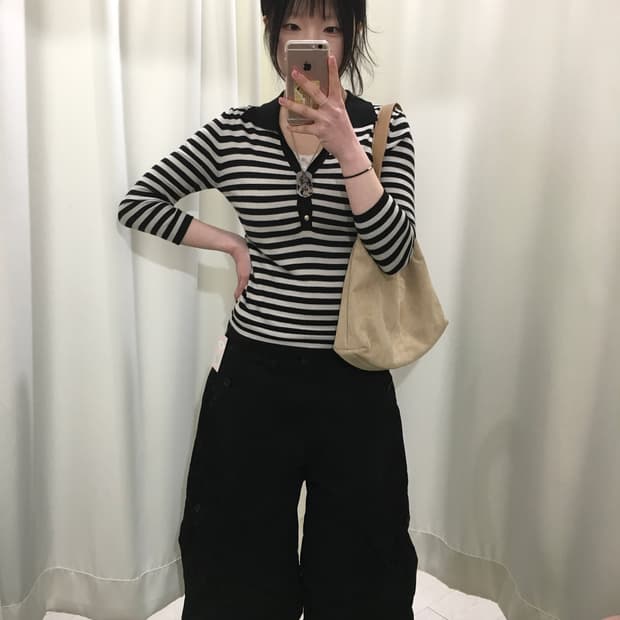 emma james stripe v-neck knit