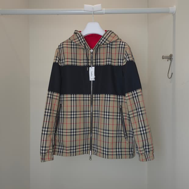 [중고/정품] 버버리 오버핏 빈티지 체크 리버시블 바람막이 자켓
