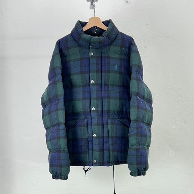 폴로 랄프로렌 블랙 워치 구스 블렌디드 다운 패딩 자켓