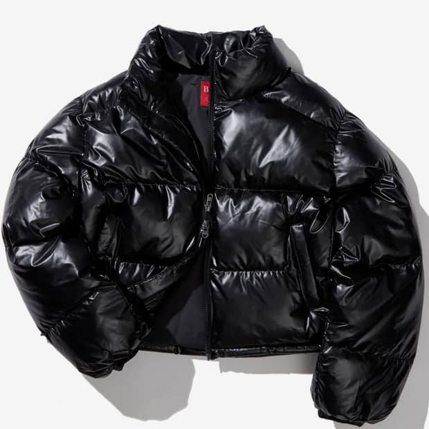 쿨거래네고가능)) 비터셀즈 글로시 크롭 푸퍼 자켓 패딩 블랙