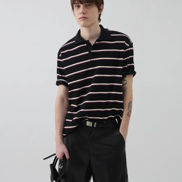 [M] 윈더 리브드 스트라이프 폴로셔츠