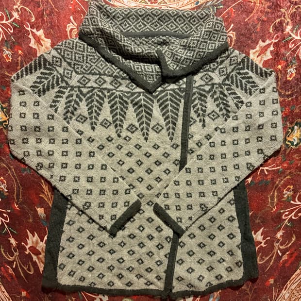 Nordic Pattern zip-up cardigan