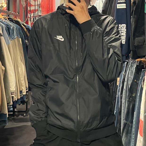 [IM] nike 나이키 블랙 바람막이(후드O)