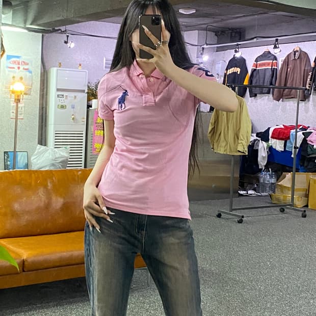폴로 랄프로렌 빅포니 반팔 카라티 핑크 B4982