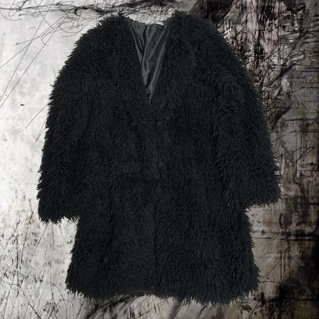 Black Fur Long Cardigan