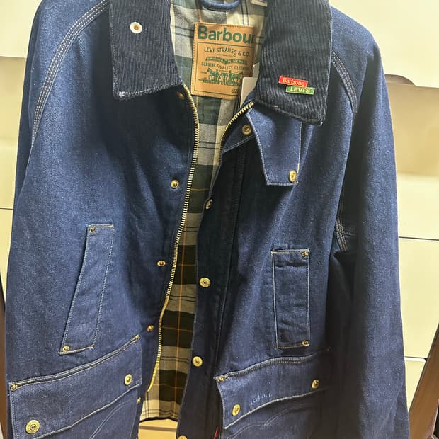 바버x리바이스 데님 비데일 지켓 M