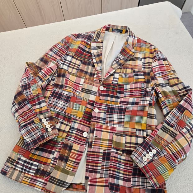 폴로 랄프로렌 패치워크 체크 블레이저 XL