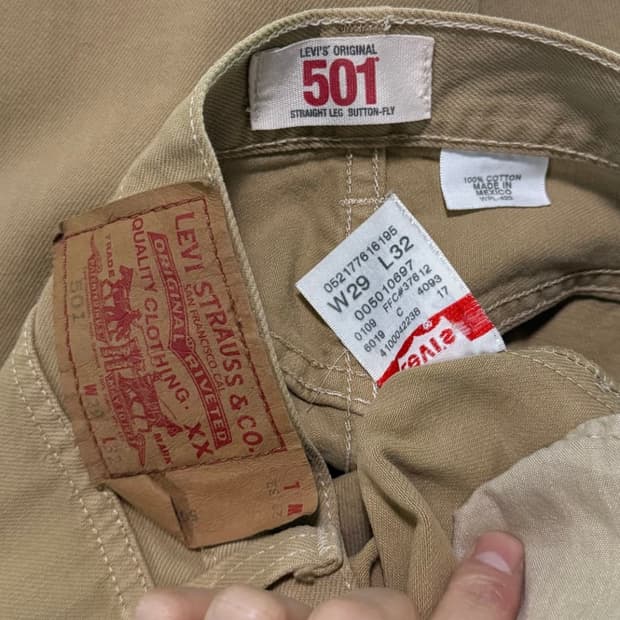 리바이스 베이지 데님 501 팬츠 바지 29 일자핏 스트레이트 웨스턴