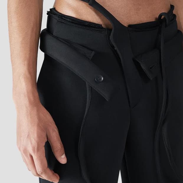 오토링거 블랙 더블 웨이스트밴드 수트 트라우저