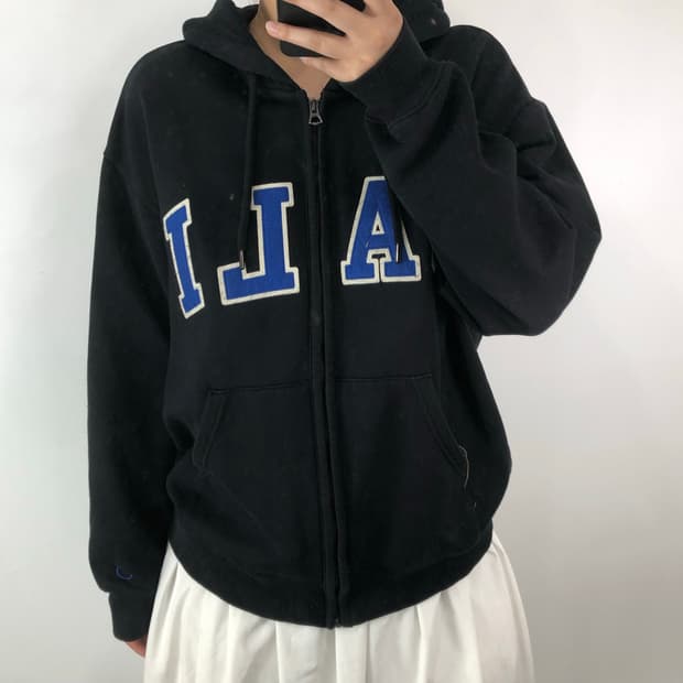 [M] 후아유 CALI 블랙 후드집업