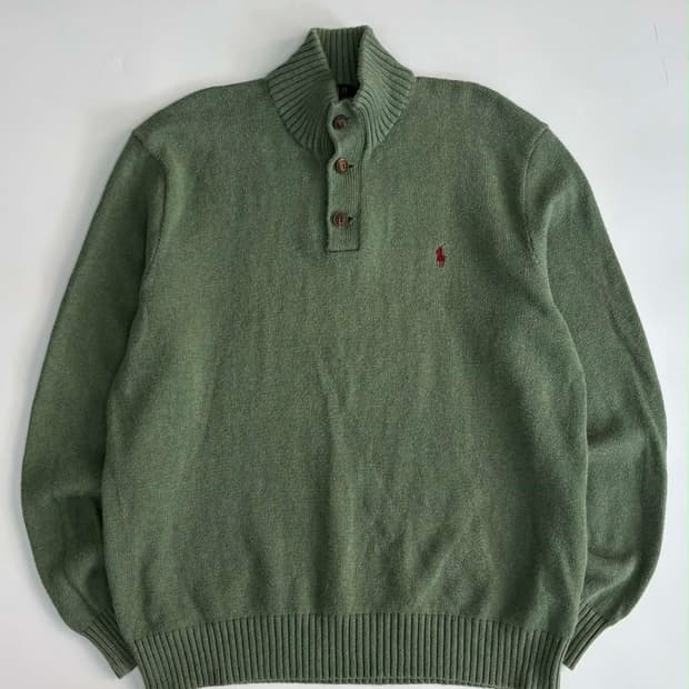 [XL] 폴로 랄프로렌 숄카라 버튼 니트 스웨터