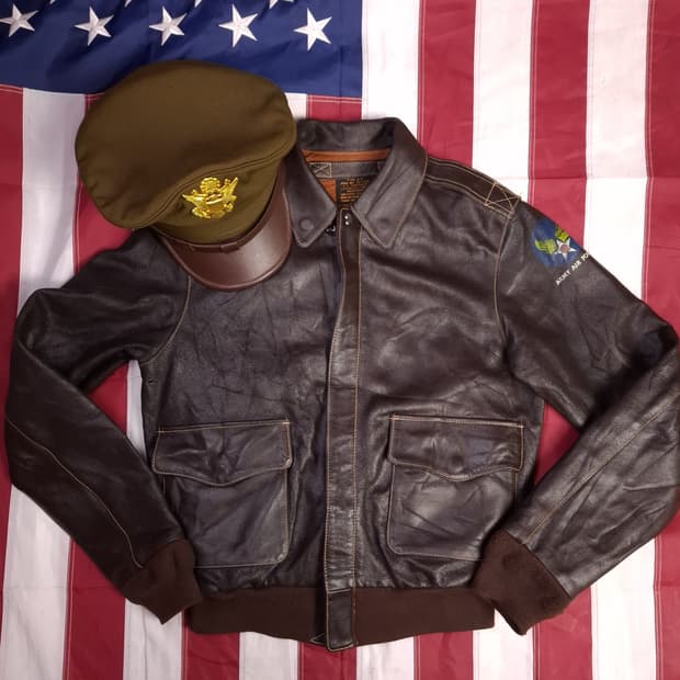 오리지날 MORGAN 모건 리얼레더 A-2 미공군 항공자켓