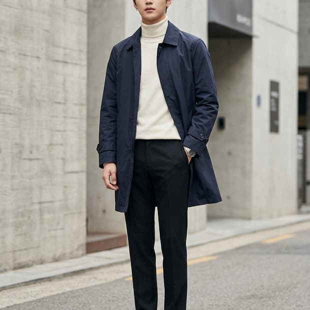 BEANPOLE 빈폴 네이비 히든버튼 맥코트