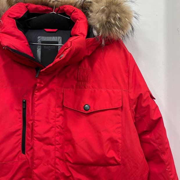 밀레 M리미티드 덕다운 라쿤털 후드 패딩