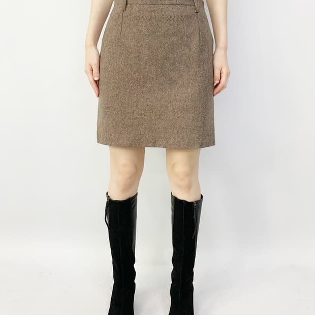 막스 마라 울 미니 스커트