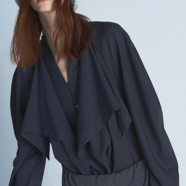 베르소 cocoon sleeve draped blouse