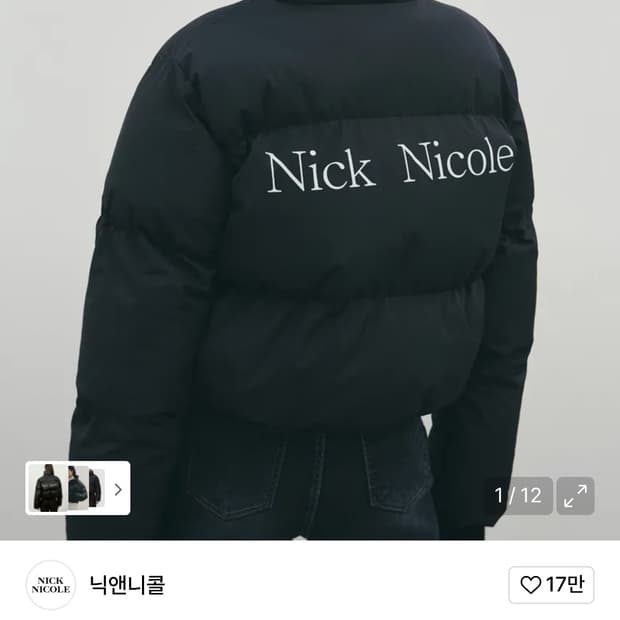 [문가영 착용] 닉앤니콜 패딩 블랙