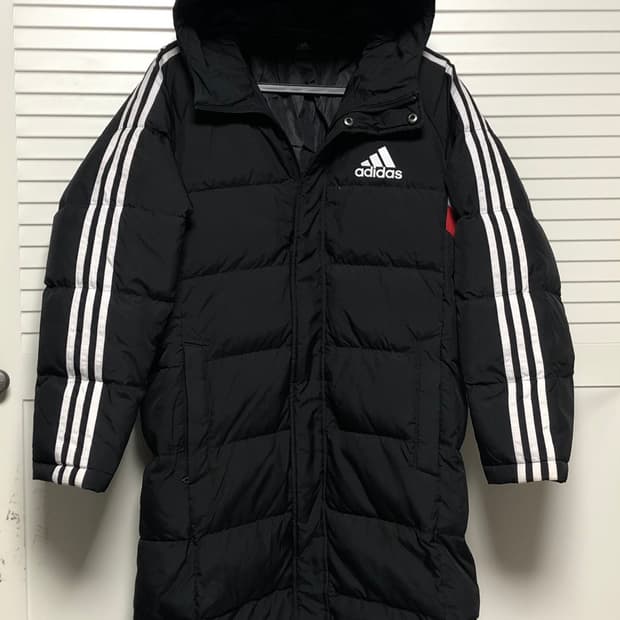 아디다스 삼선 롱패딩 깔끔 자켓 패딩