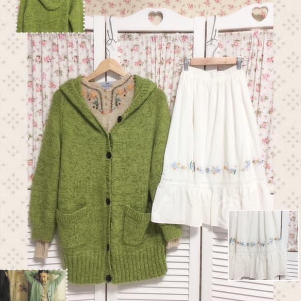 빈티지 모리걸 잔꽃 스커트