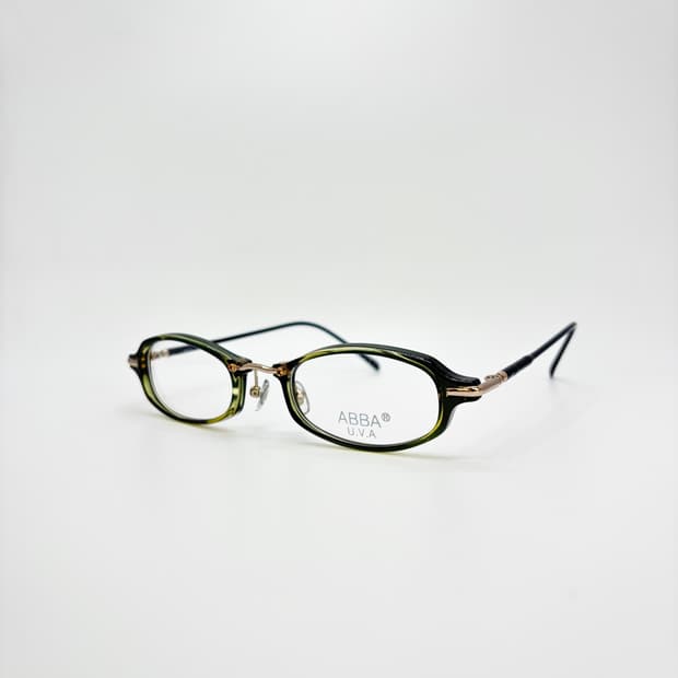 ABBA 그린 오벌형 빈티지 뿔테