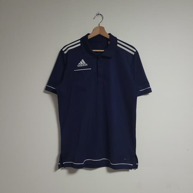 (105) ADIDAS 아디다스 삼선 네이비 기능성 반팔 카라 티셔츠