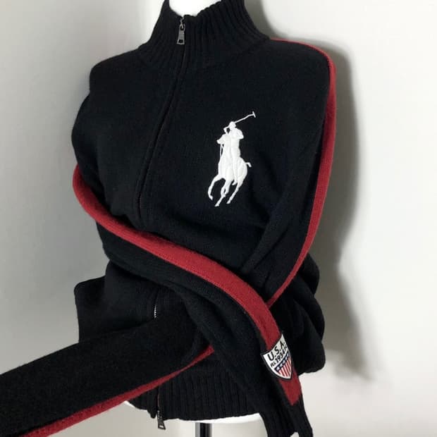 폴로 빅포니 usa 니트집업