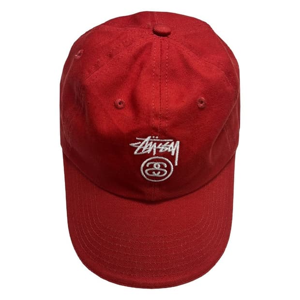 스투시 스탁 로우 프로 캡 레드