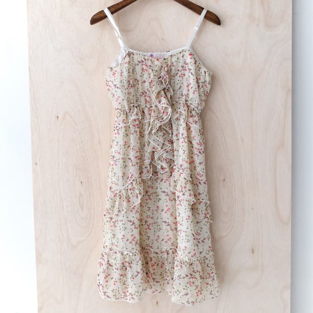 flower frill sleeveless one-piece