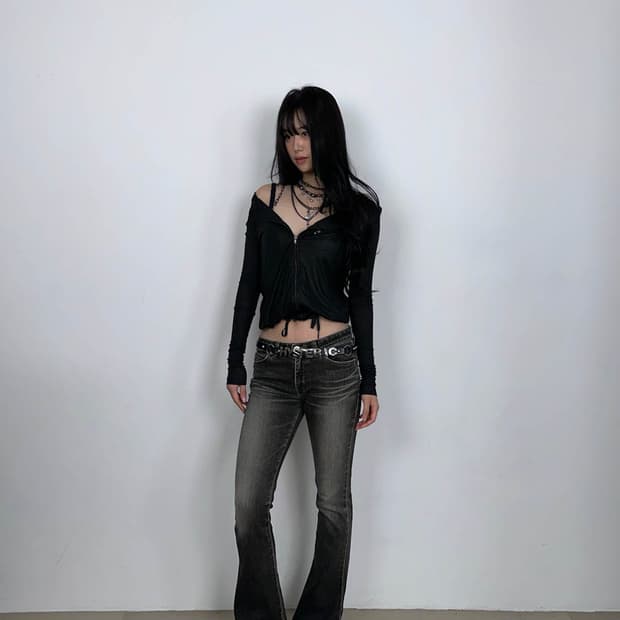 그레이 워싱 부츠컷