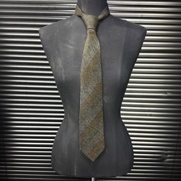 NINO CERRUTI 세루티 브라운 갈색 스트라이프 이태리 실크 넥타이