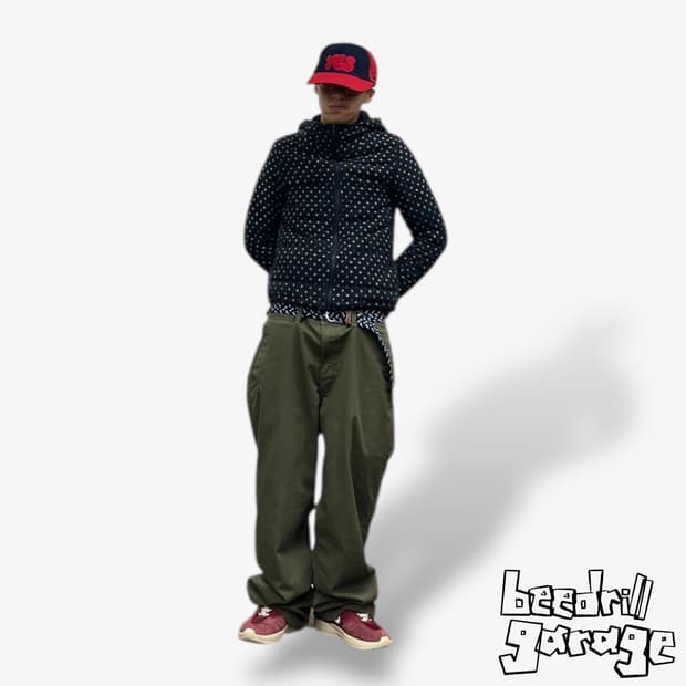 빈티지 도트 후드 점퍼