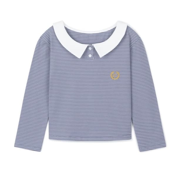 샵페어리 피터팬 peter pan collar stripe top