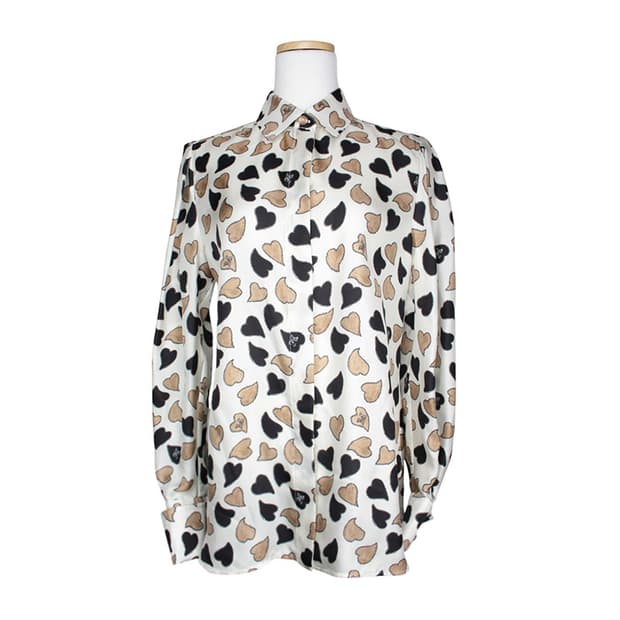 막스마라 투톤 하트 실크 프린트 블라우스 44, 55