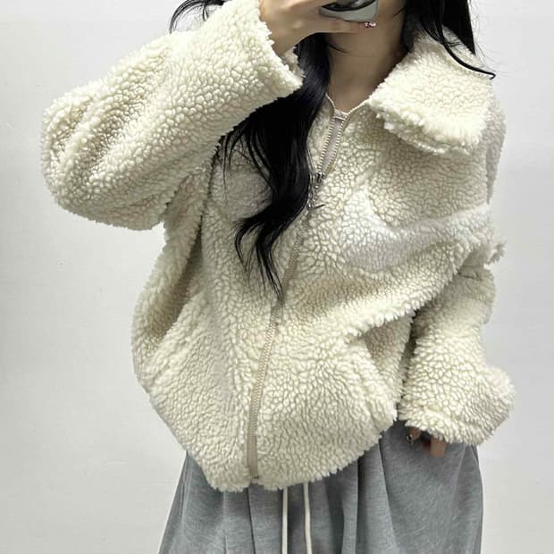 나이키 신형 더블 스우시 쉐르파 플리스 자켓 걸즈 후리스(XL)