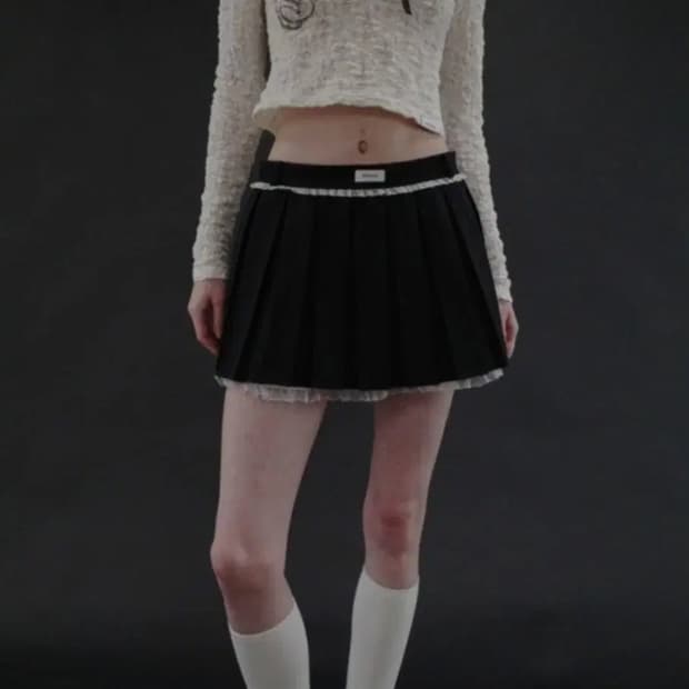 (새상품)드라이로즈 피아노 레이스 스커트 블랙 S 쓰리타임즈 더티스