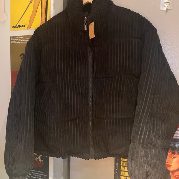 miss yu 블랙 코듀로이 숏패딩