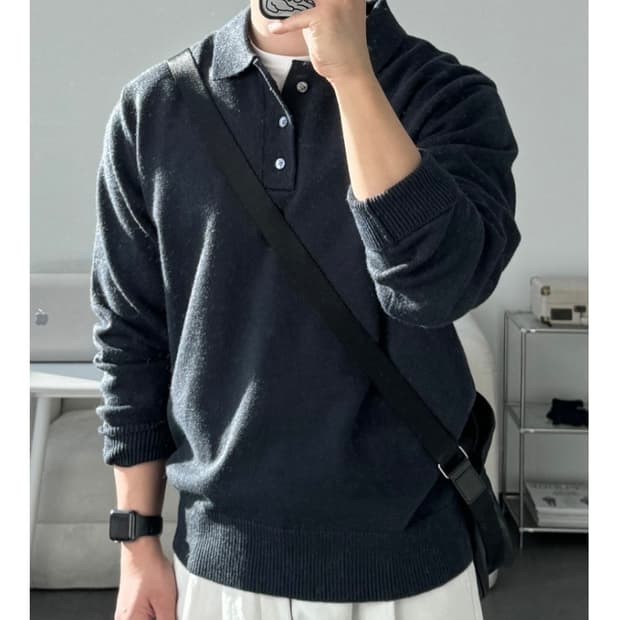 남자 카라 니트티 판매합니다 (새상품) L