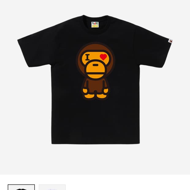 베이프 bape 하트 베이비 마일로 티셔츠 블랙 판매합니다 