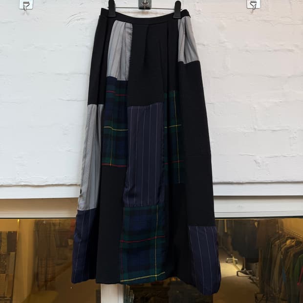 Atsuro Tayama 아츠로 타야마 패치워크 울 블렌드 롱스커트 38