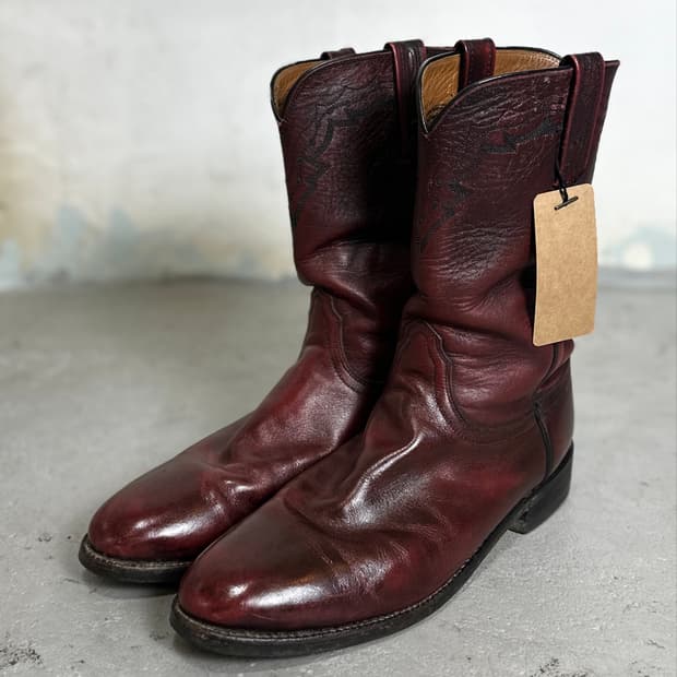 90's Lucchese 루케스 카우보이 웨스턴 부츠 버건디