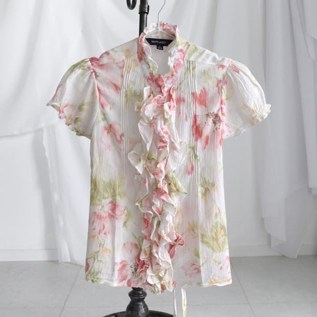 ralph lauren) flower frill blouse