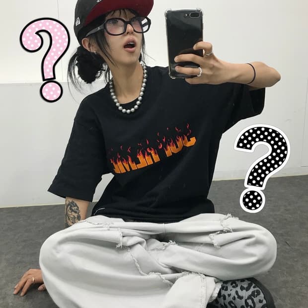 Supreme Flames S/S Top Black - 19FW 