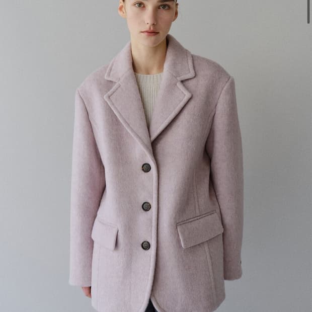 모한 울 블레이저 코트 라벤더