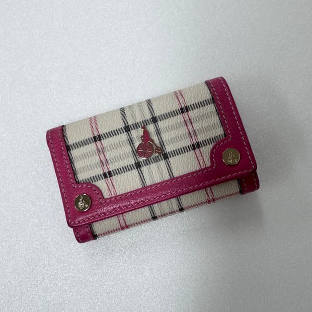 Beanpole 빈폴 핑크 미니 키링 3단 지갑