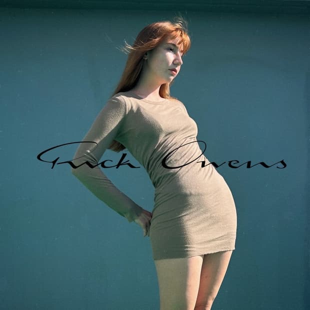 Rick Owens Parchment Ribbed Mini Dress