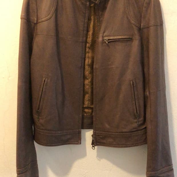 Ray beams 브라운 레더 자켓