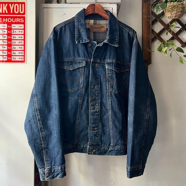 [L]Wrangler USA 랭글러 체크 라이닝 데님 트러커 자켓