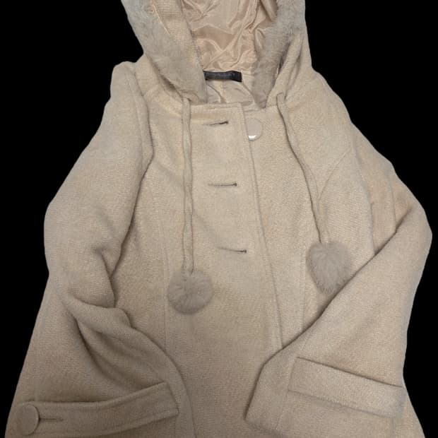 히메갸루 모리걸 핑크 폼폼이 코트