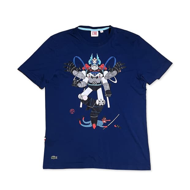 Lacoste live  x Honet 콜라보 프린팅 반팔티