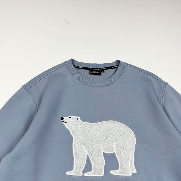 내셔널지오그래픽 와펜 라이트 블루 맨투맨 (L)